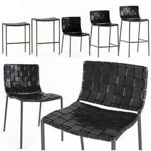 chairs milano woven stool 3D