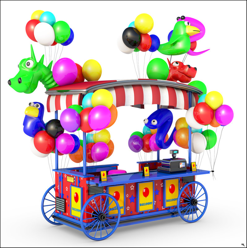 3D model balloon wagon cartoon TurboSquid 1270904