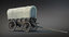 low-poly covered wagon 3D model
