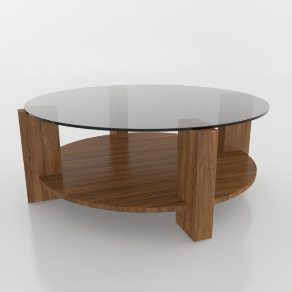 Wood Glass Coffee Table 3d Turbosquid, Round Wooden And Glass Coffee Table