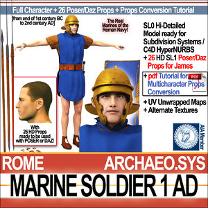 ancient roman marine soldier 3D