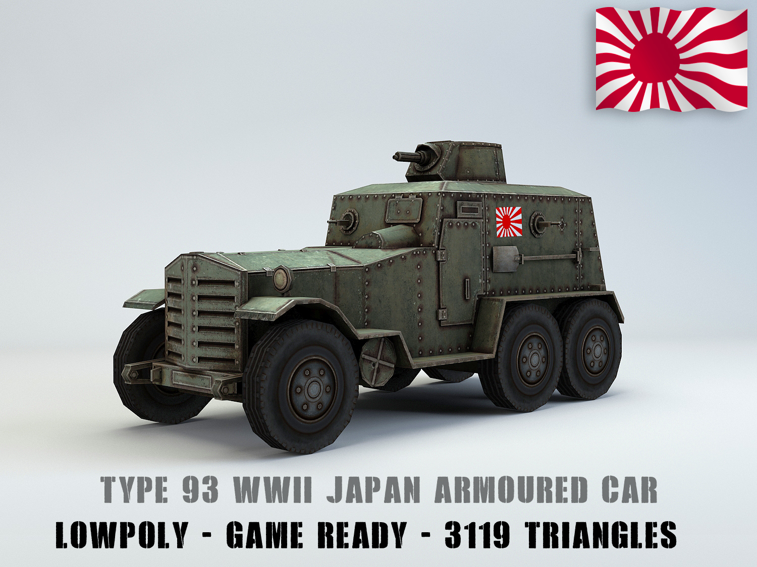 Tipo 93 Kokusan Armored Car low polyy Modelo 3D - TurboSquid 1271069