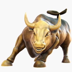 3D charging bull pbr