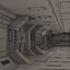 3D sci-fi spaceship corridor model