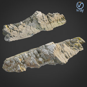 scanned rock cliff t 3D model