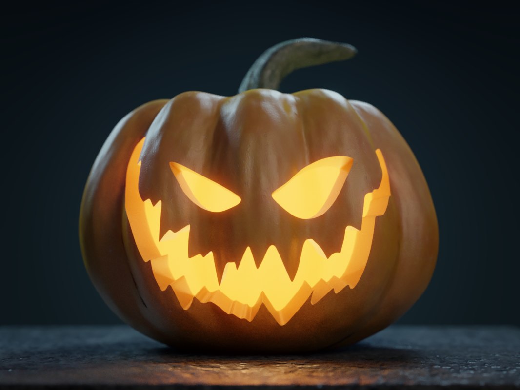 3D halloween jack-o-lantern pumpkin model - TurboSquid 1271402