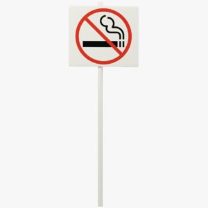 3D sign smoking symbol