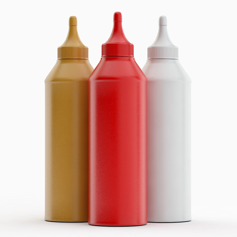 3D sauce bottles model TurboSquid 1271923