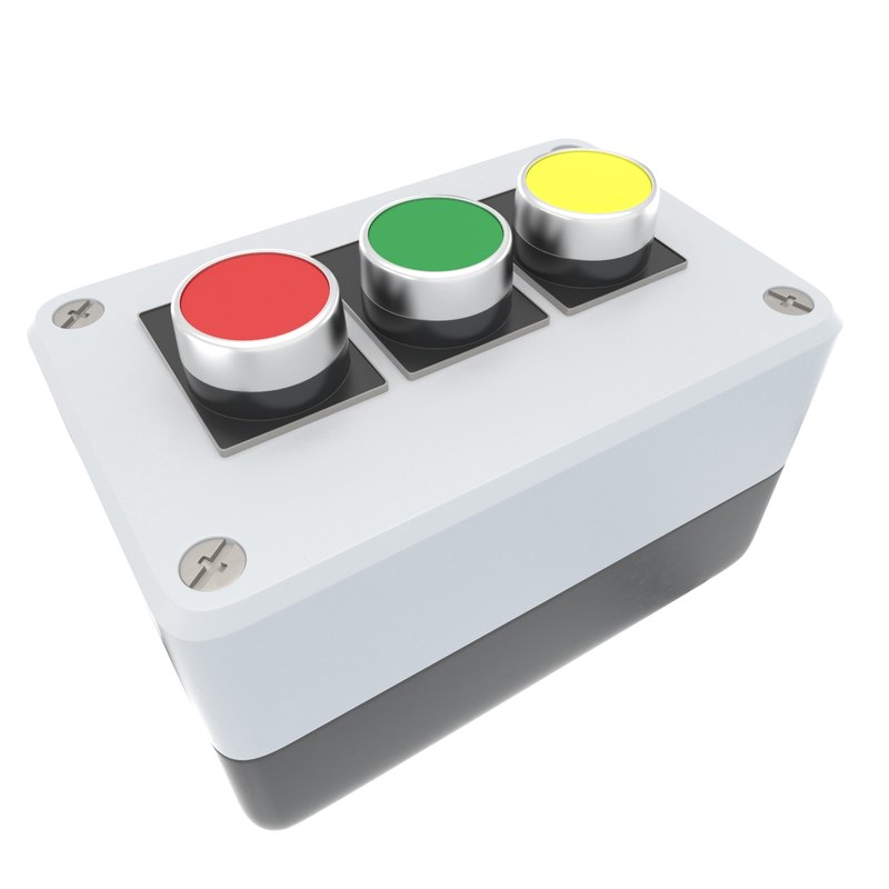 Industrial Triple Button 3D Model - TurboSquid 1272041