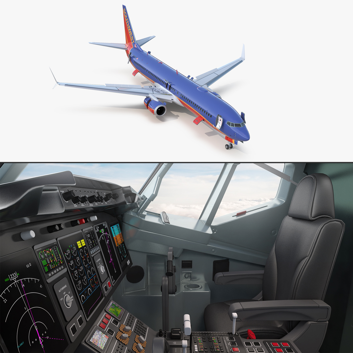 Boeing 737 900 Mit Interieur Und Cockpit Southwest Airlines Takelage