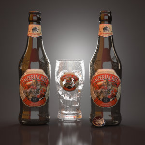 3D imperial red beer glass model