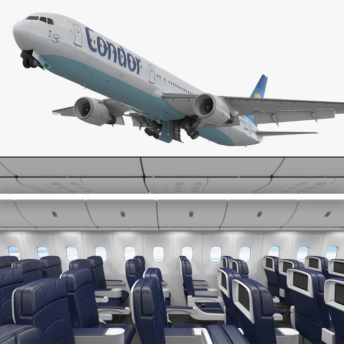 Boeing 767 400 Interior Condor 3d Model Turbosquid 1272156