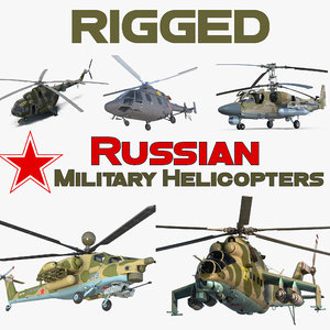 rigged russian military helicopters 3D model