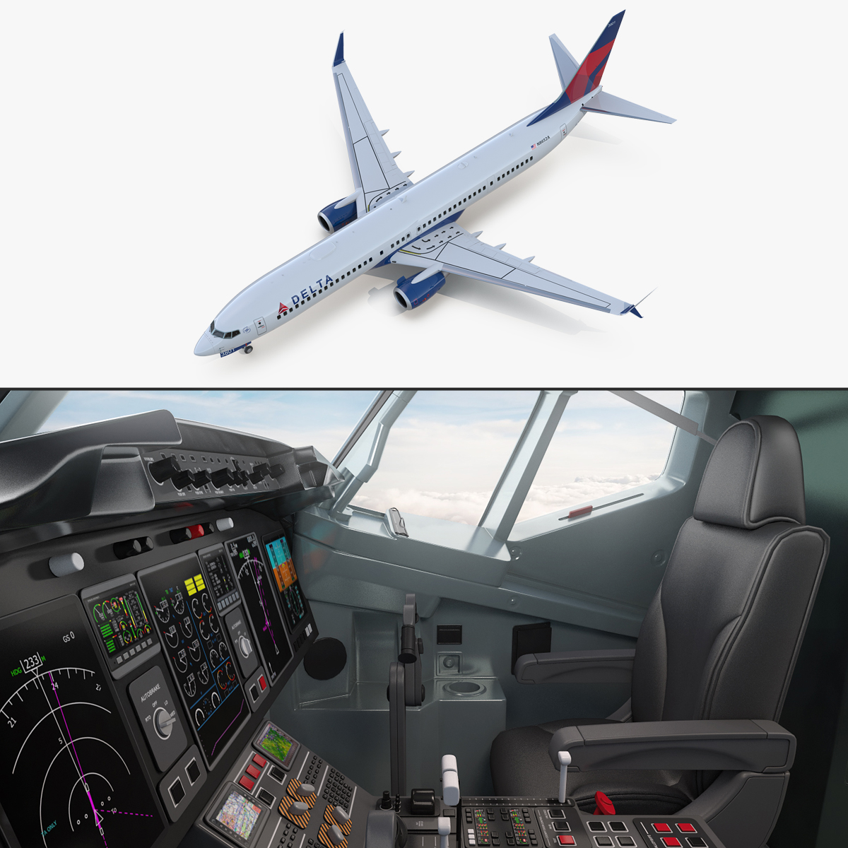 Boeing 737 900 Mit Interieur Und Cockpit Delta Air Lines