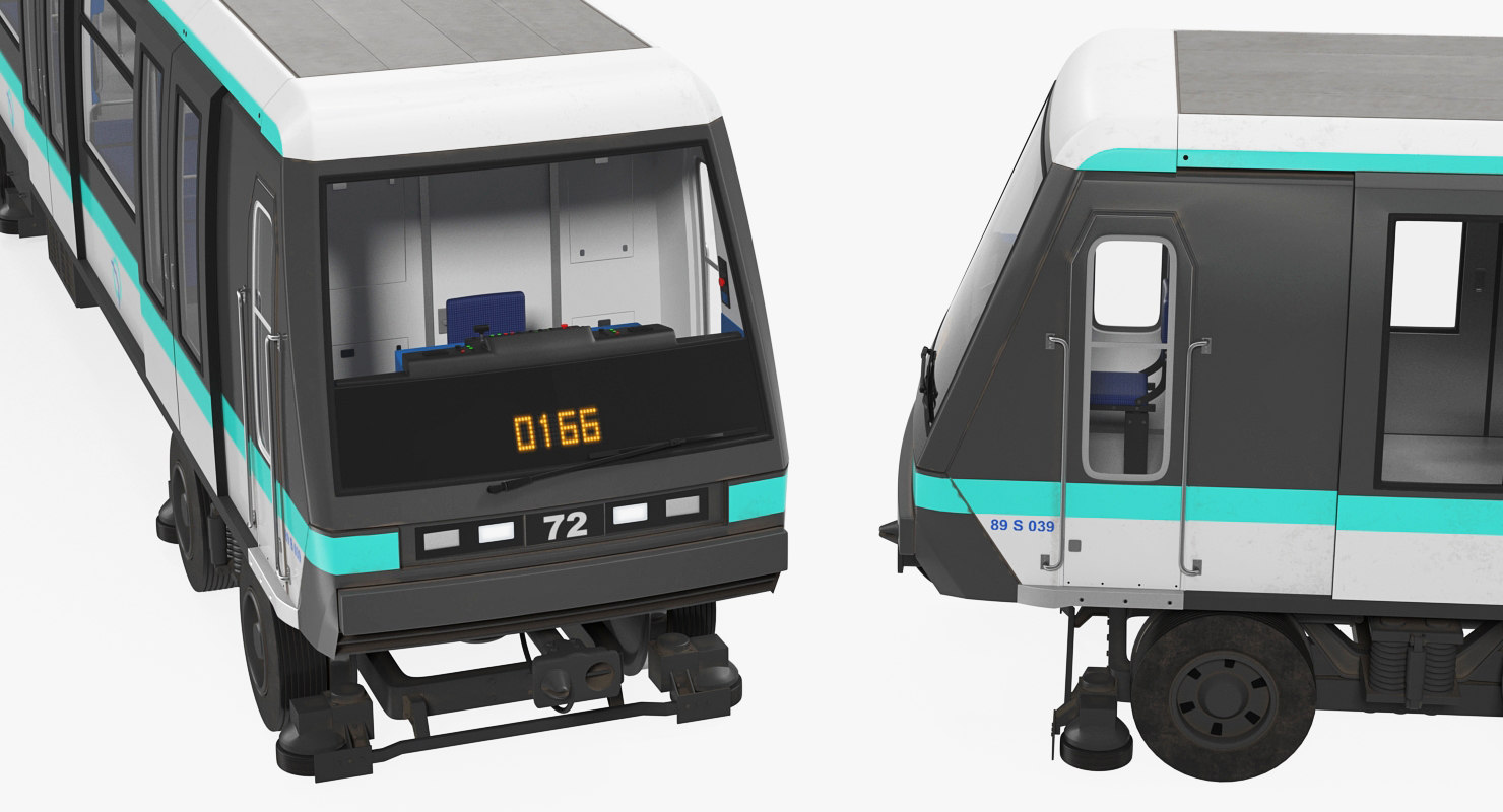 paris subway train mp 05 rigged 3d model