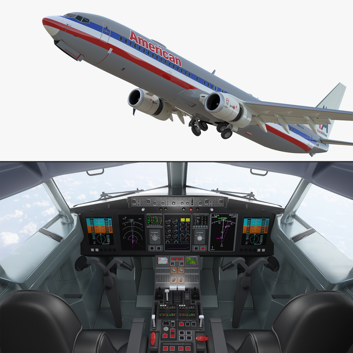 Boeing 737 900 Mit Interieur Und Cockpit American Airlines Takelage
