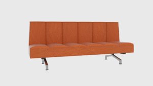 flex orange sleeper sofa 3D model