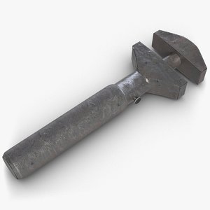 old adjustable wrench 3D