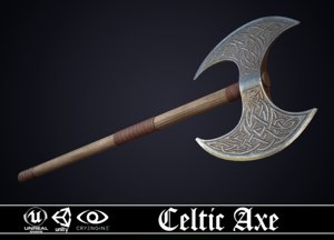 3D model celtic axe