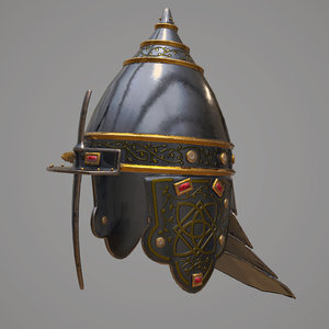 3D model medieval helmet modeled
