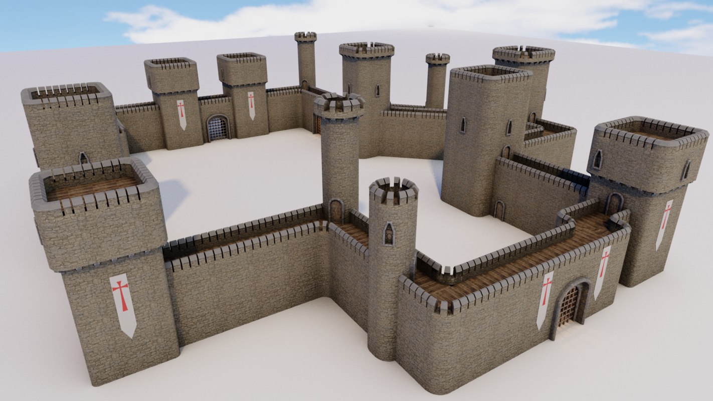 3d-castle-walls-modular-pack-model-turbosquid-1272735