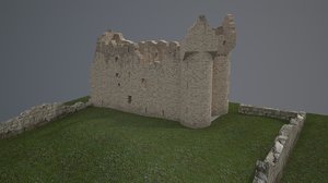 3D realistic monea castle architecture model