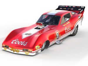 3D corvette funny car model