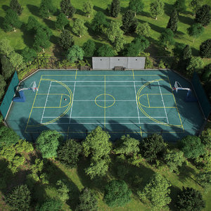 outdoor basketball court 3D model