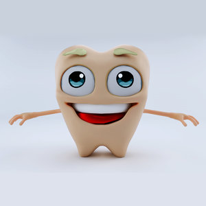 toon character tooth 3D model