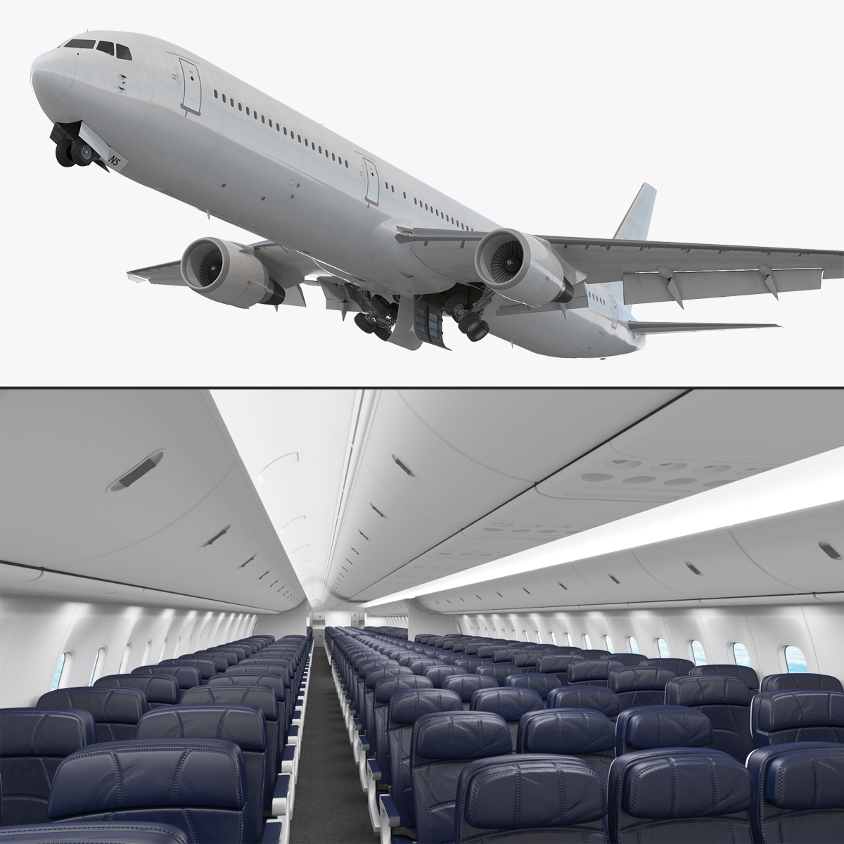 Boeing 767 400 Mit Generischem Innenraum Manipuliert