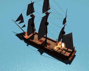 3D boat ship