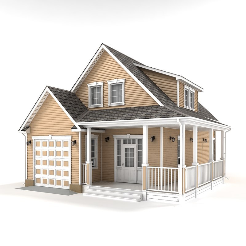 Twostory cottage 55 3D model TurboSquid 1273353