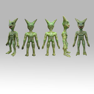 green reptile character 3D model