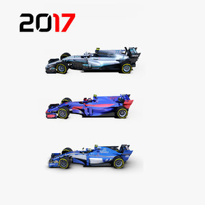 3 formula 2017 cars 3D model
