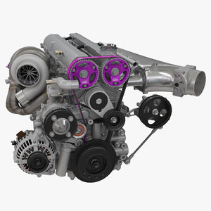 3D toyota engine 2jz-gte
