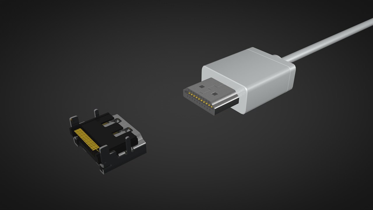 Hdmi male female connector 3D model TurboSquid 1274138