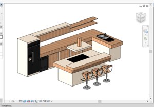 modern kitchen revit 2015 3D model