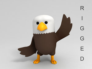 eagle character cartoon rigged 3D