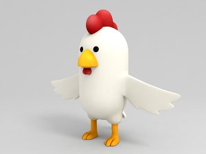 3D chicken character cartoon