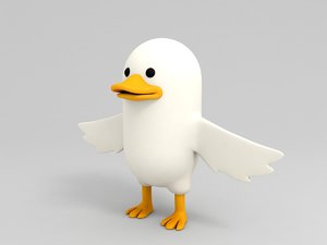 duck character cartoon 3D model