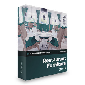 restaurant furniture cgaxis v-ray 3D model
