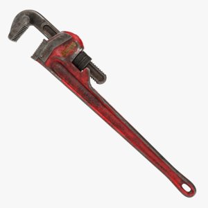 3D vintage pipe wrench
