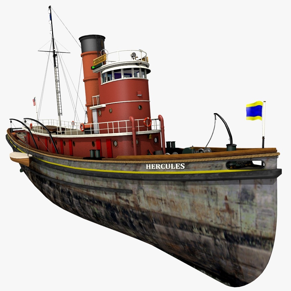 Historical tug hercules 1907 model - TurboSquid 1275150