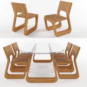 steek table chair artisan 3D model