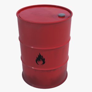 explosive flammable barrel 3D model