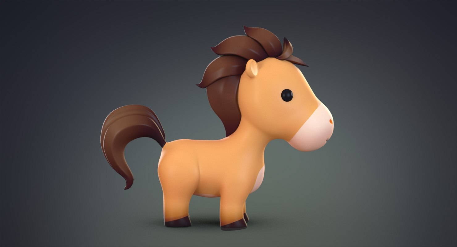 3d cartoon horse model