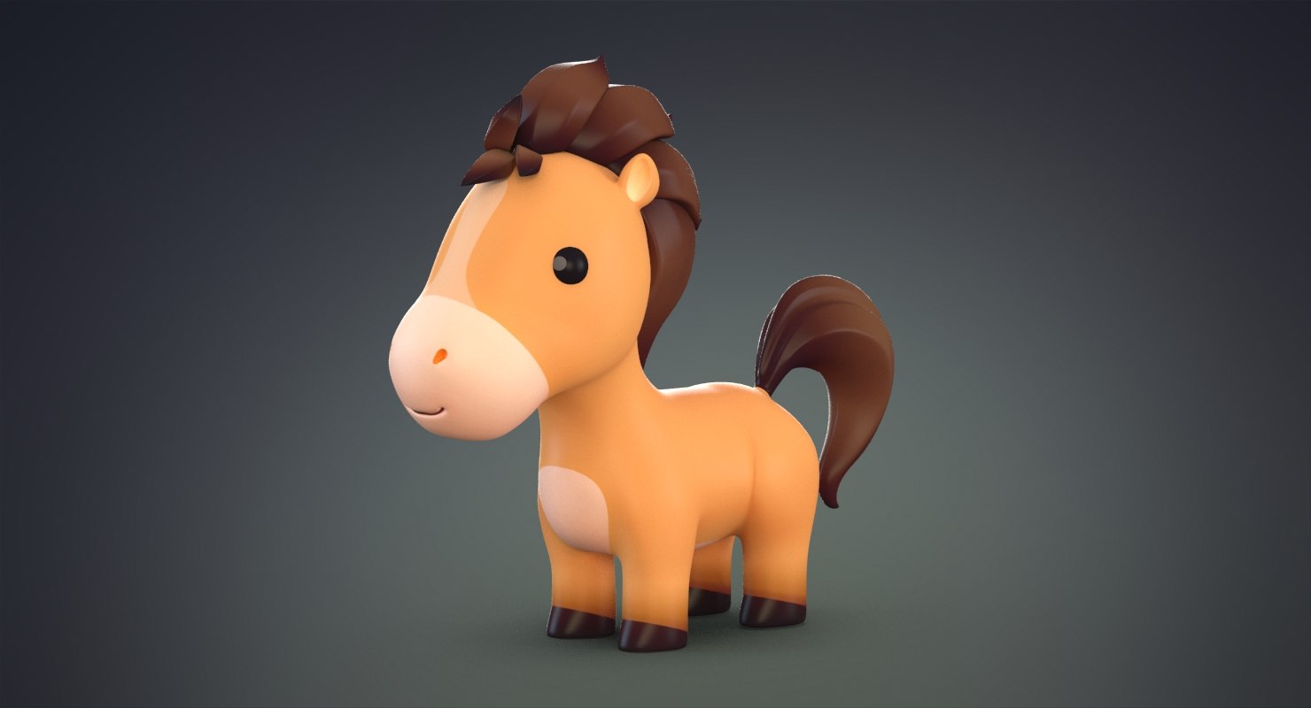 3d cartoon horse model
