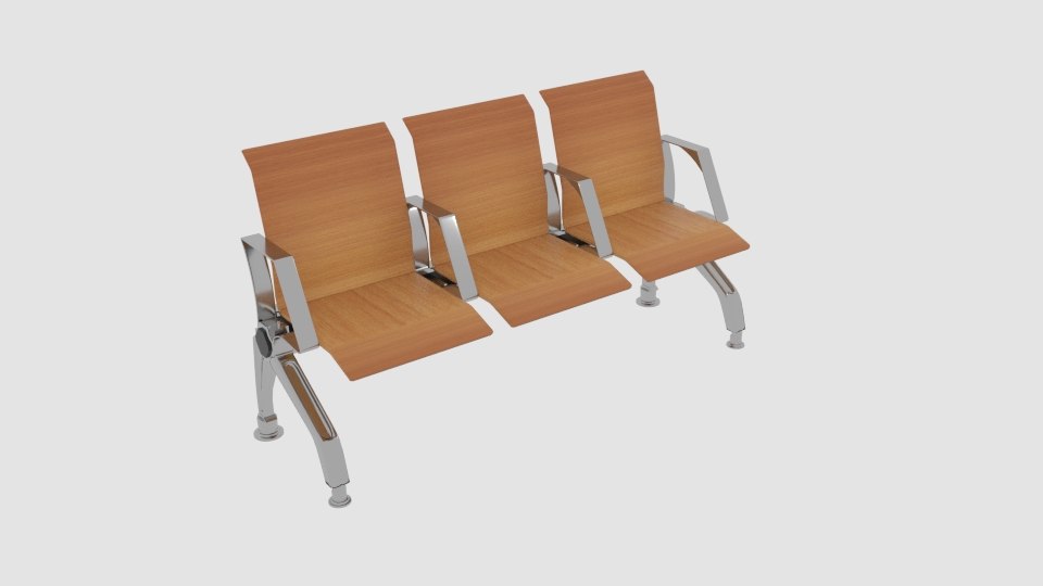 Wooden waiting chair 3D model TurboSquid 1275851
