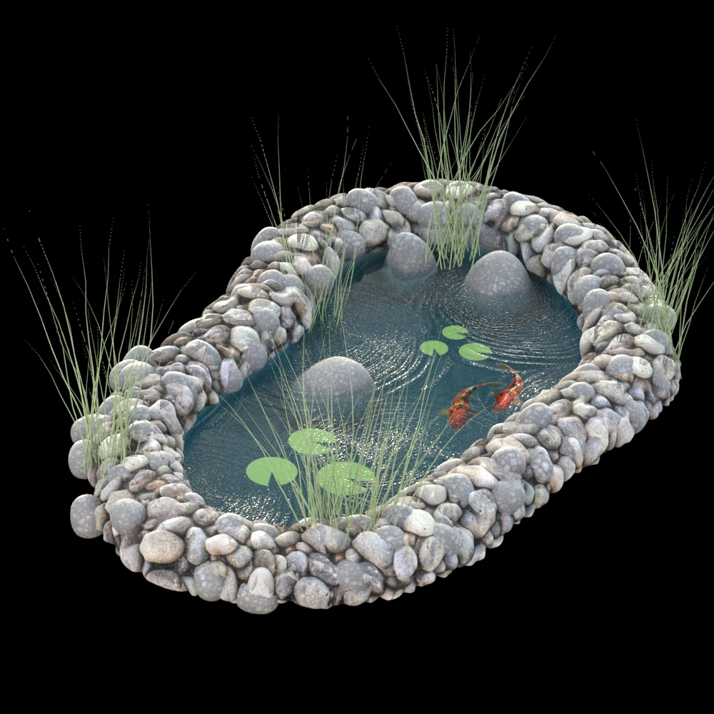 水上花园腼腆的池塘3d模型 - turbosquid 1275892