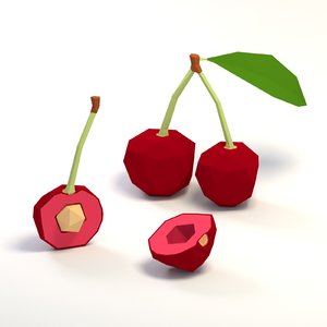 3D cherry cartoon model